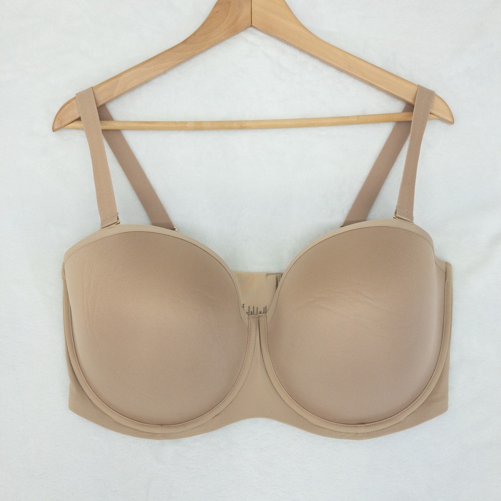 ThirdLove 24/7 Classic Strapless Bra Womens Size 40G Beige Removable Straps New
